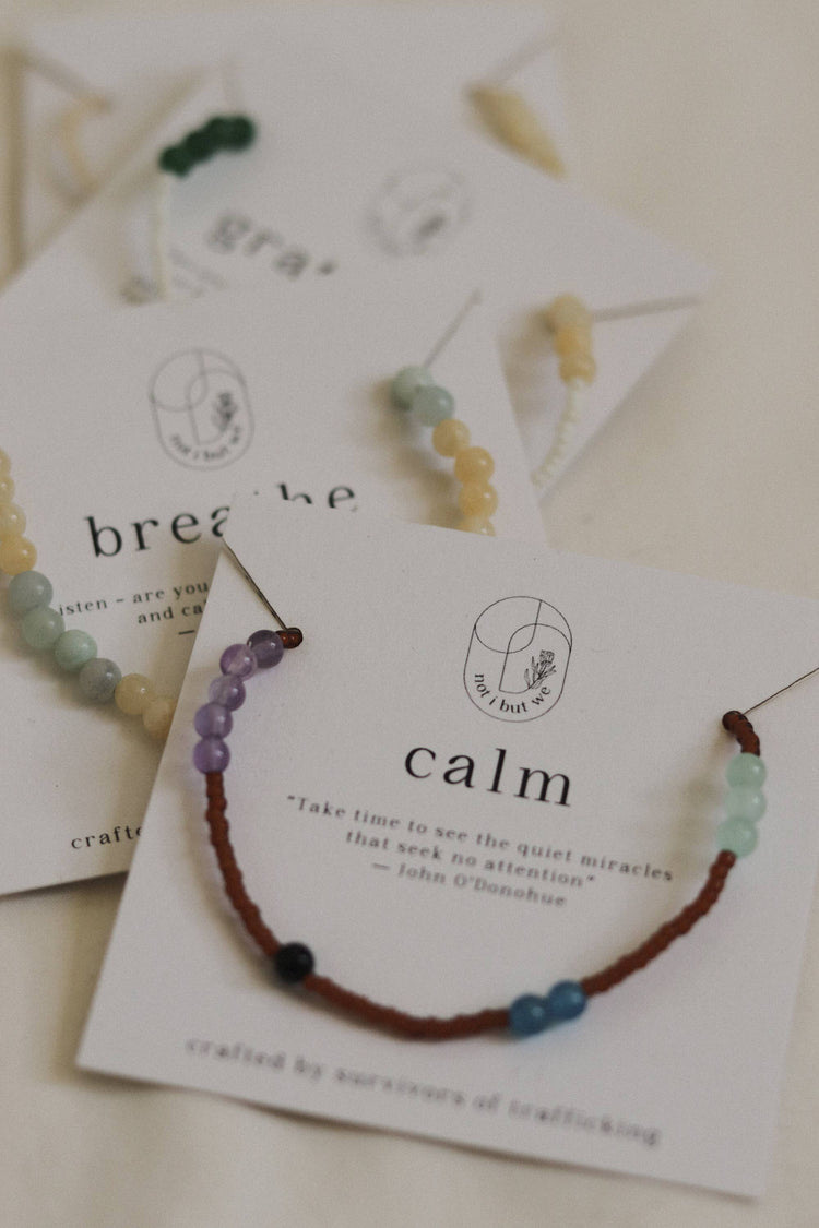 Calm | Mindfulness Bracelet | Gemstone Intention Bracelet: Brown