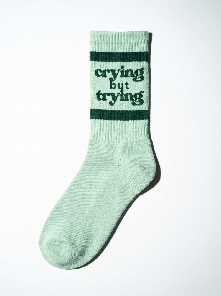Crying But Trying Sock