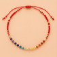 Chakra Rainbow Healing Gemstone Stacking Bracelet, Red
