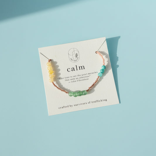 Calm | Mindfulness Bracelet | Gemstone Intention Bracelet: Brown